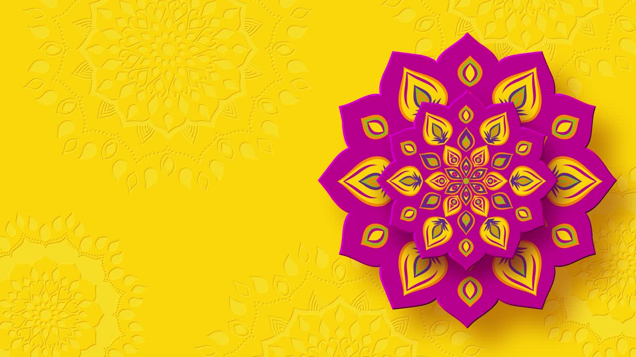 вращающийся индийский ранголи для фестиваля огней дивали.