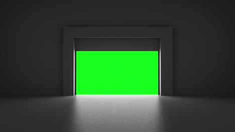 lifting gates with a clearance in a dark room on a green screen