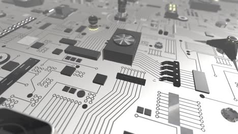 white futuristic circuit board moving