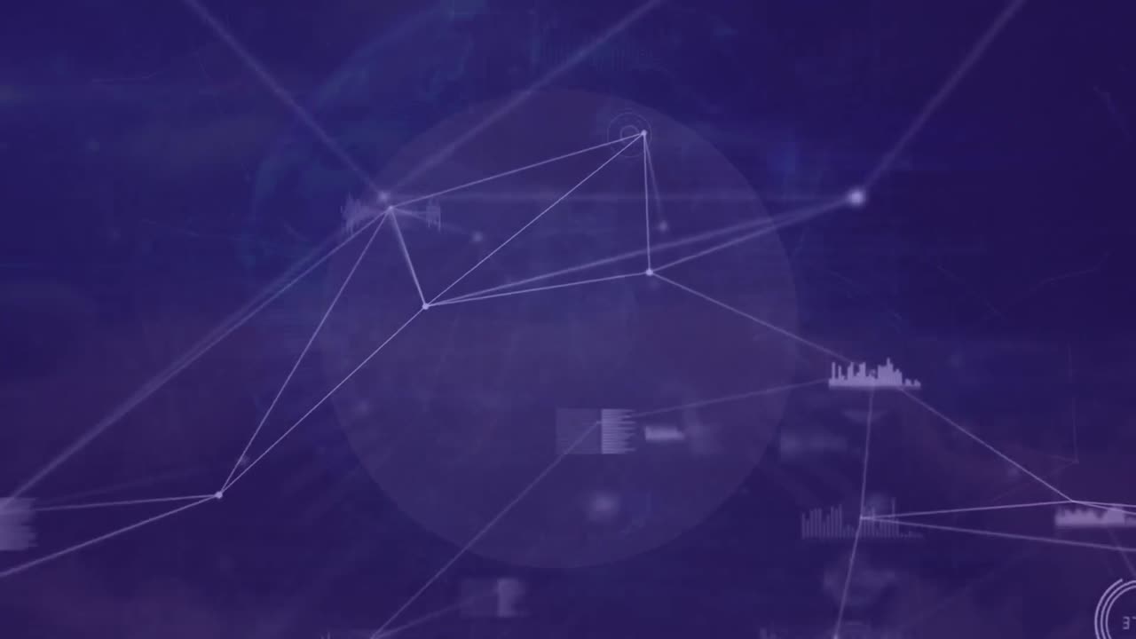 animación de la red de conexiones a través de nubes