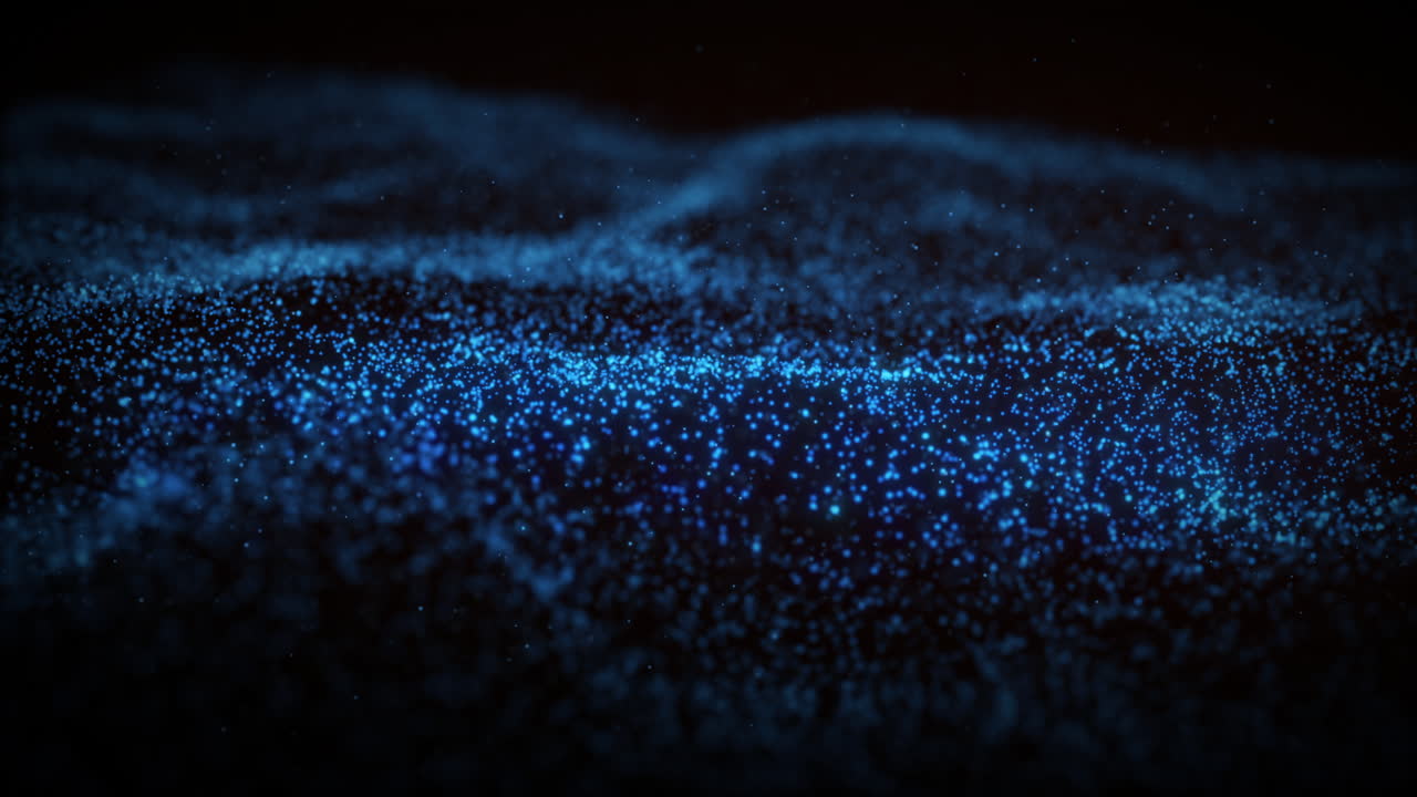 Abstract Blue Particle Waves
