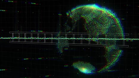 animación de globos y gráficos financieros sobre fondo negro