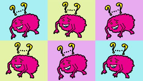 kids drawing pop art seamless background with theme of confused brain