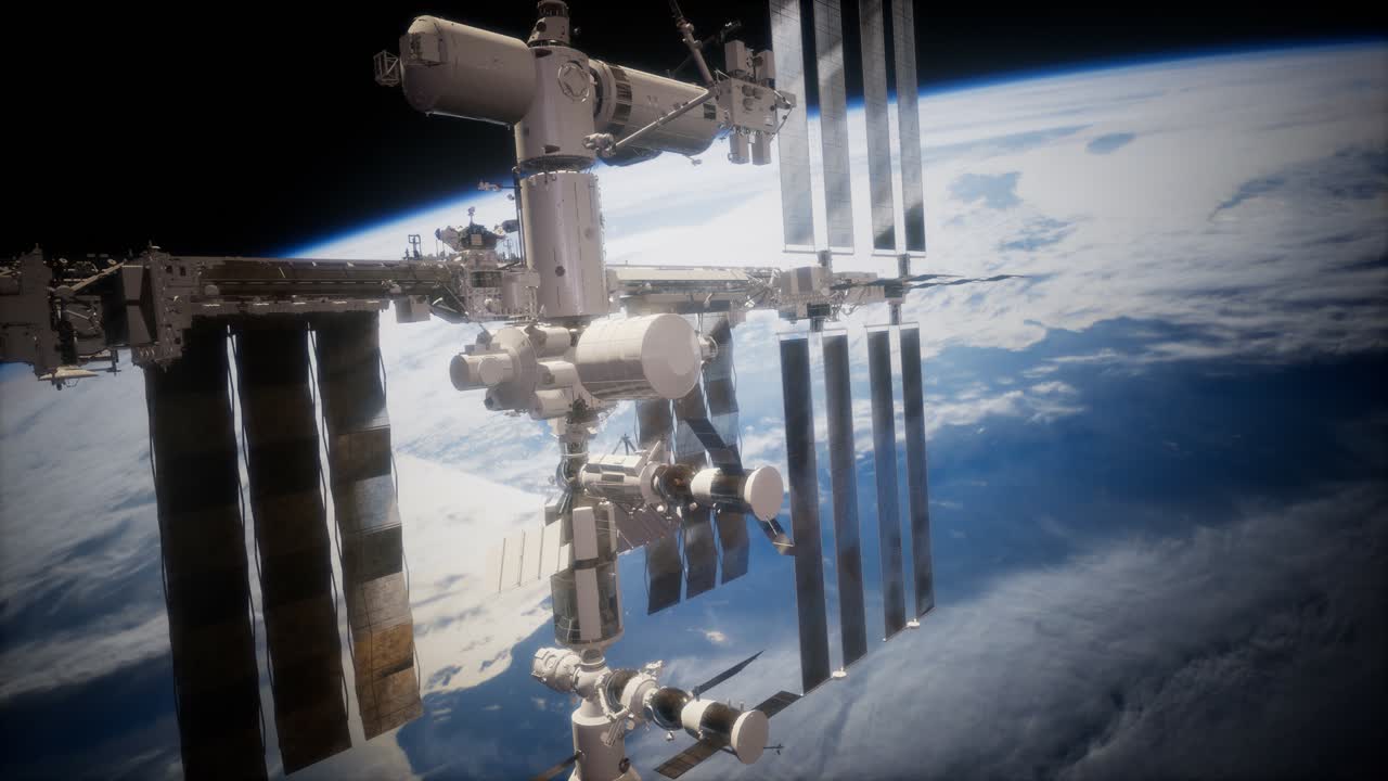 estación espacial internacional en el espacio exterior sobre el planeta tierra
