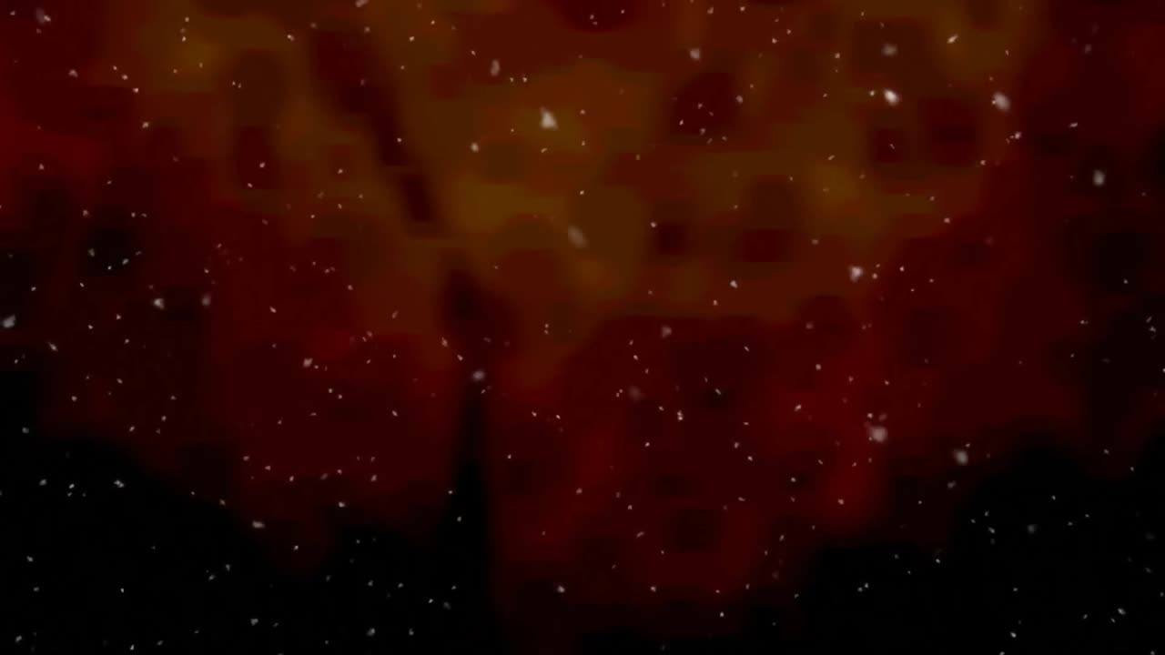 오렌지색 배경에서 움직이는 여러 개의  ⁇  반점의 애니메이션