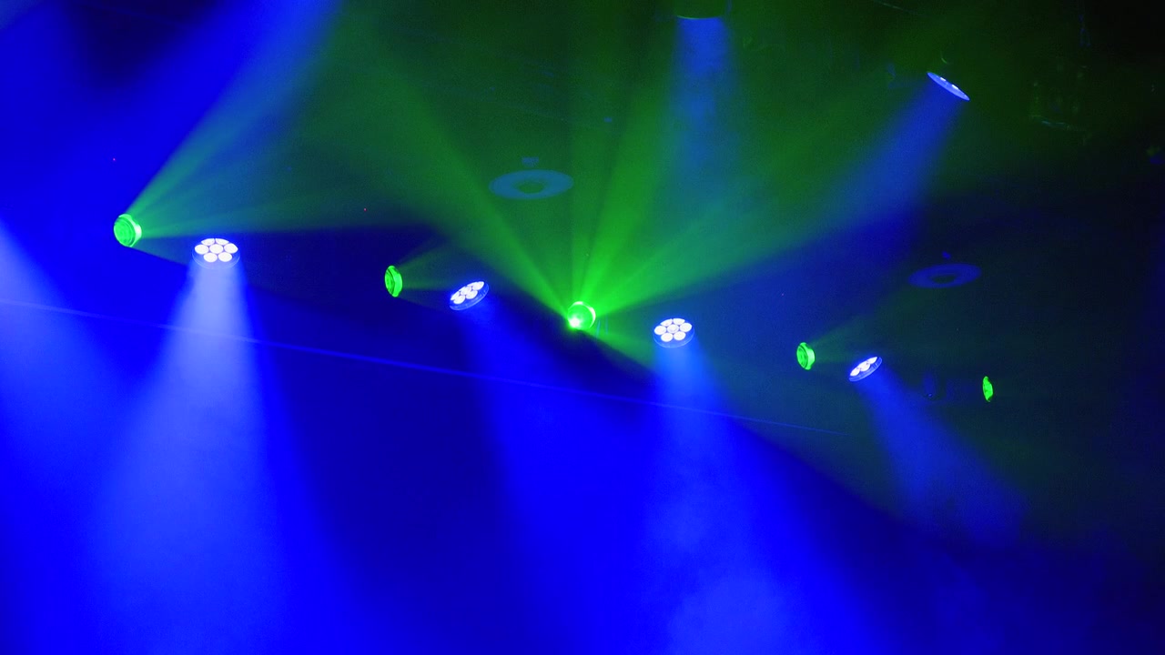 Stage ramp with colorful lights