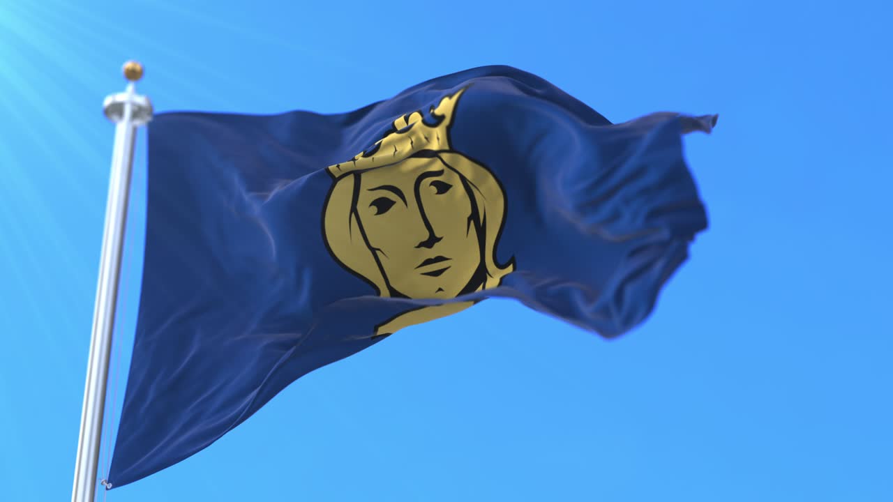 флаг стокгольма, столицы швеции, петля