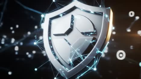 a stunning digital representation of a modern security shield, showcasing the dynamic interplay of technology, protection, and innovation in a visually striking format