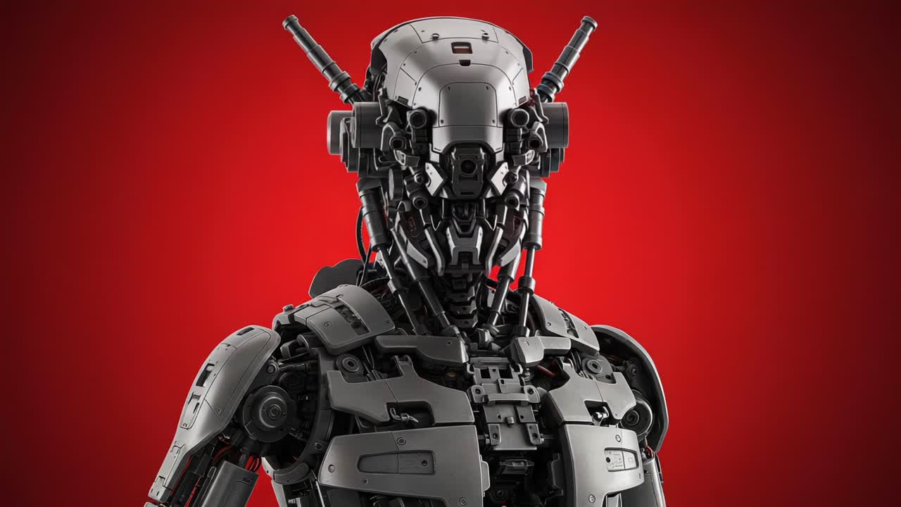 Futuristic Robot Design: An Intricate Look at Advanced Technology and Cybernetic Innovation, Showcasing Sophisticated Features and Mechanical Details