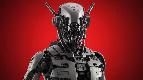 futuristic robot design: an intricate look at advanced technology and cybernetic innovation, showcasing sophisticated features and mechanical details
