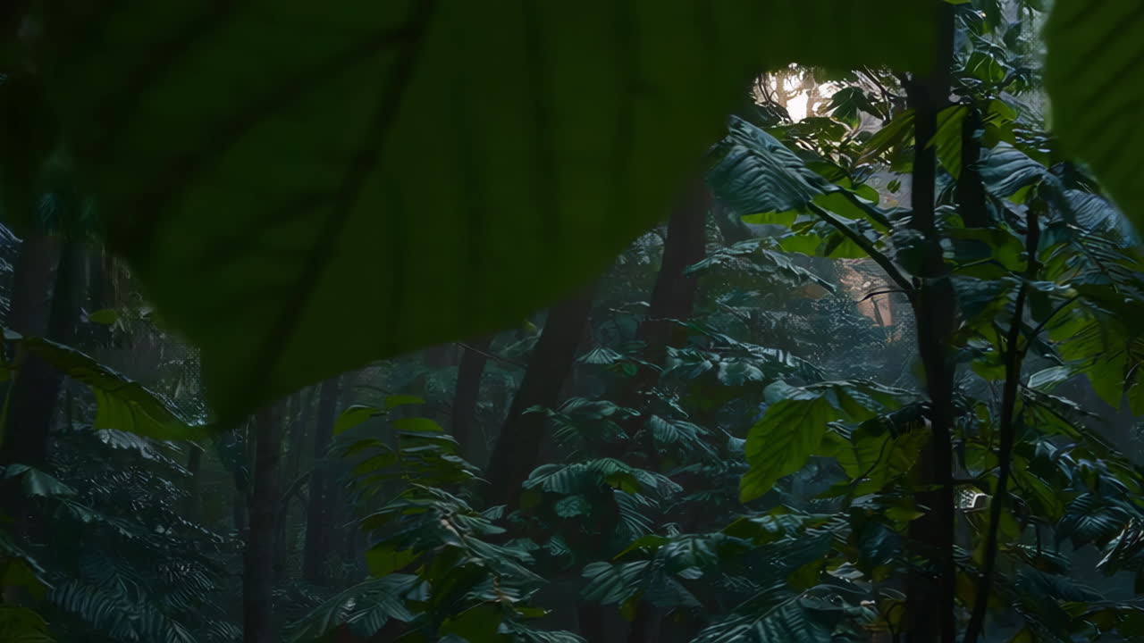 Misty Forest Sunrise with Rainbow