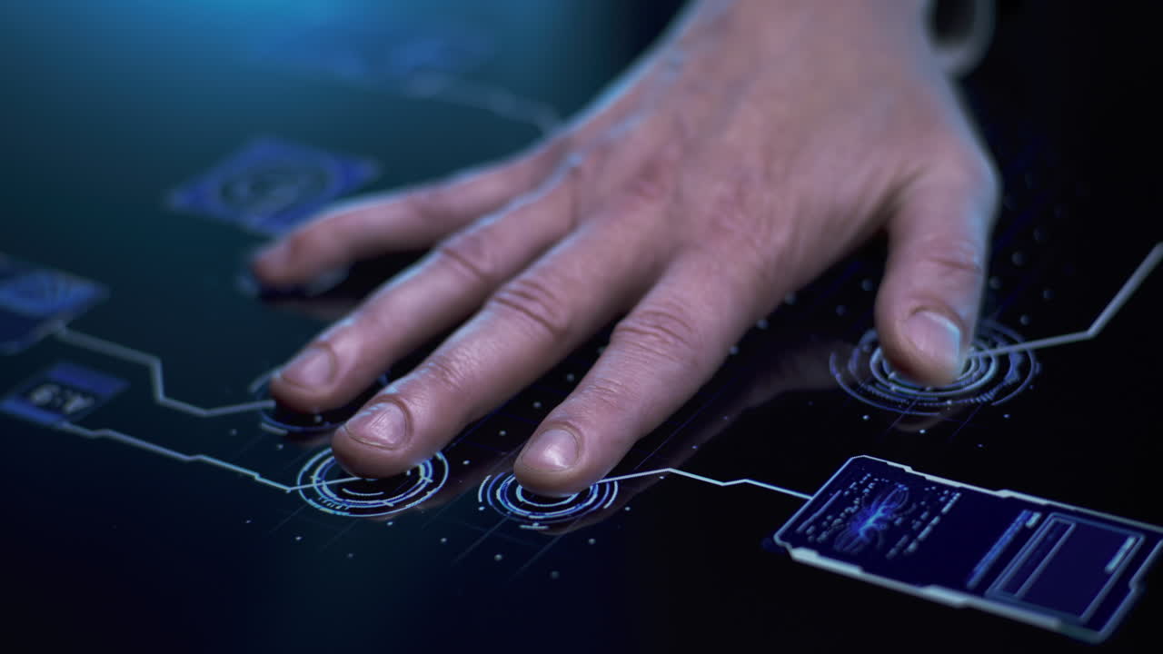 Hand on a Touchscreen Fingerprint Scanner