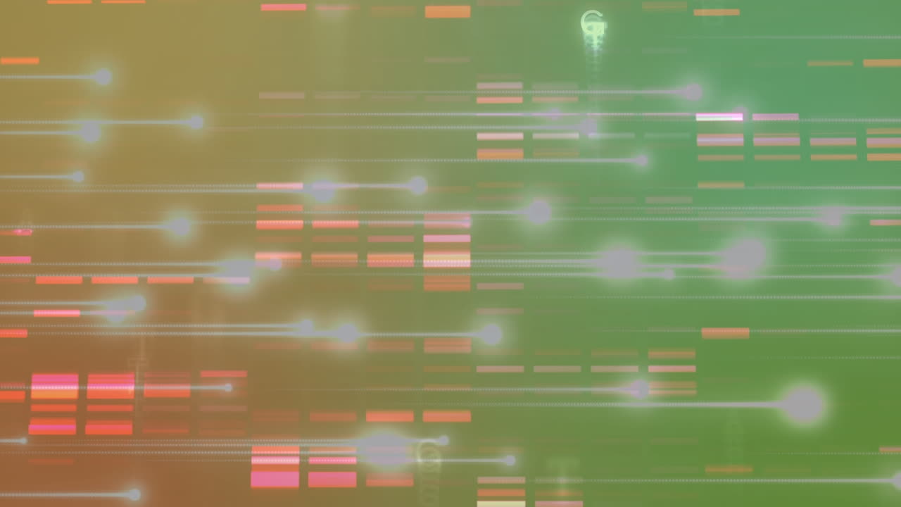 Animation of blue glowing bauble over blurred background