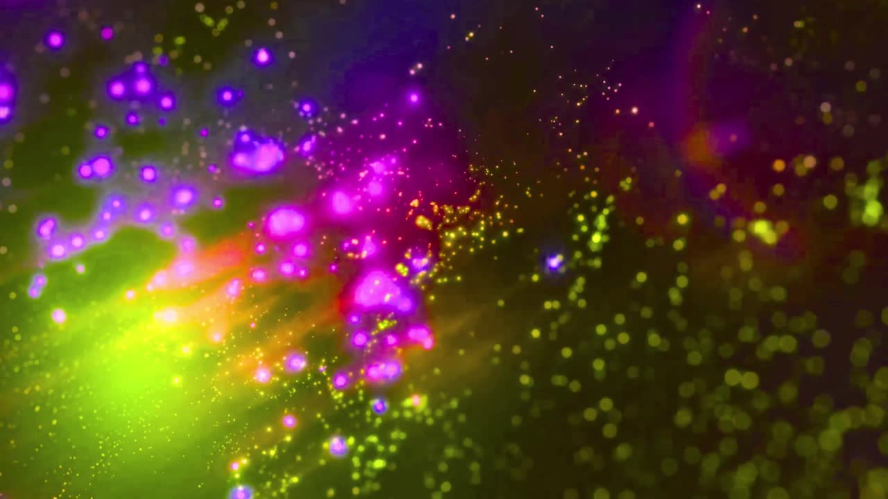Particelle Luminose Astratte Vibranti che Fluiscono nello Spazio