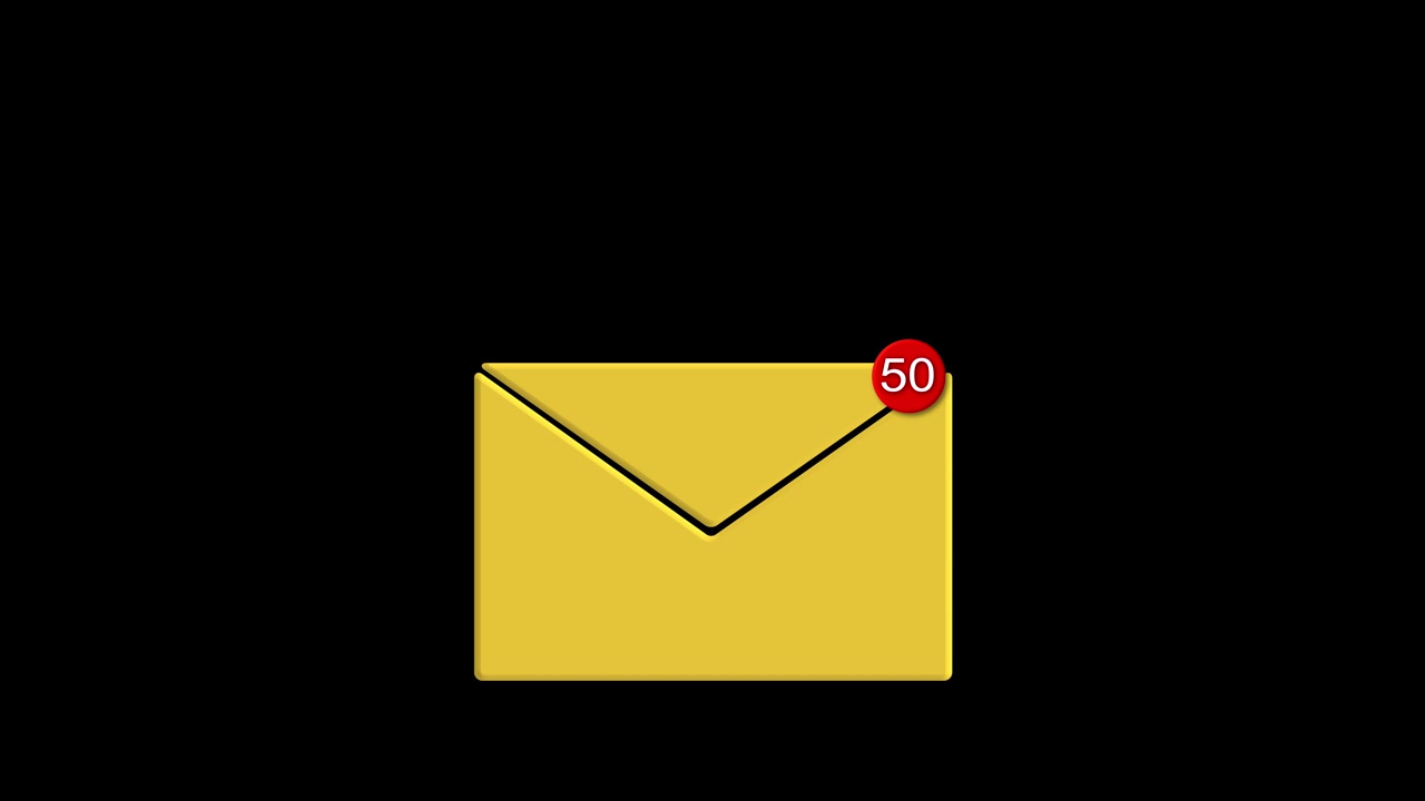 Ny mail-notifikation animation ikon, e-mails med sociale medier og internetkoncept, indgående e-mail