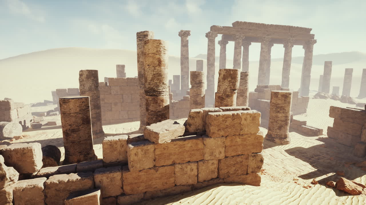 columnas y estatuas de la entrada principal del templo