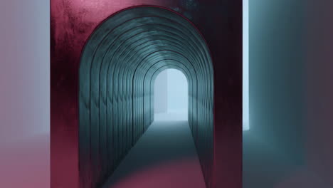 abstract neon archway tunnel with vibrant lighting