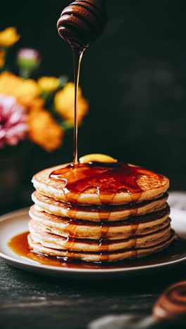 honey drizzled pancakes