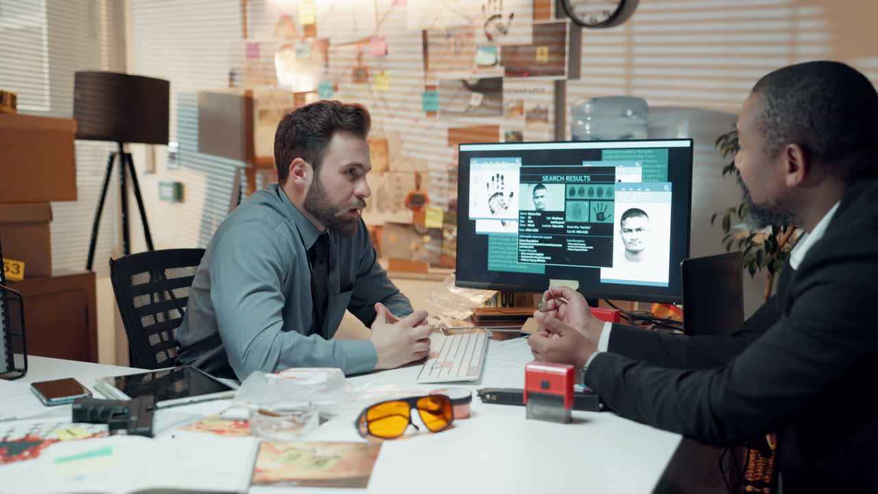 Detectives Investigating a Case in Their Office