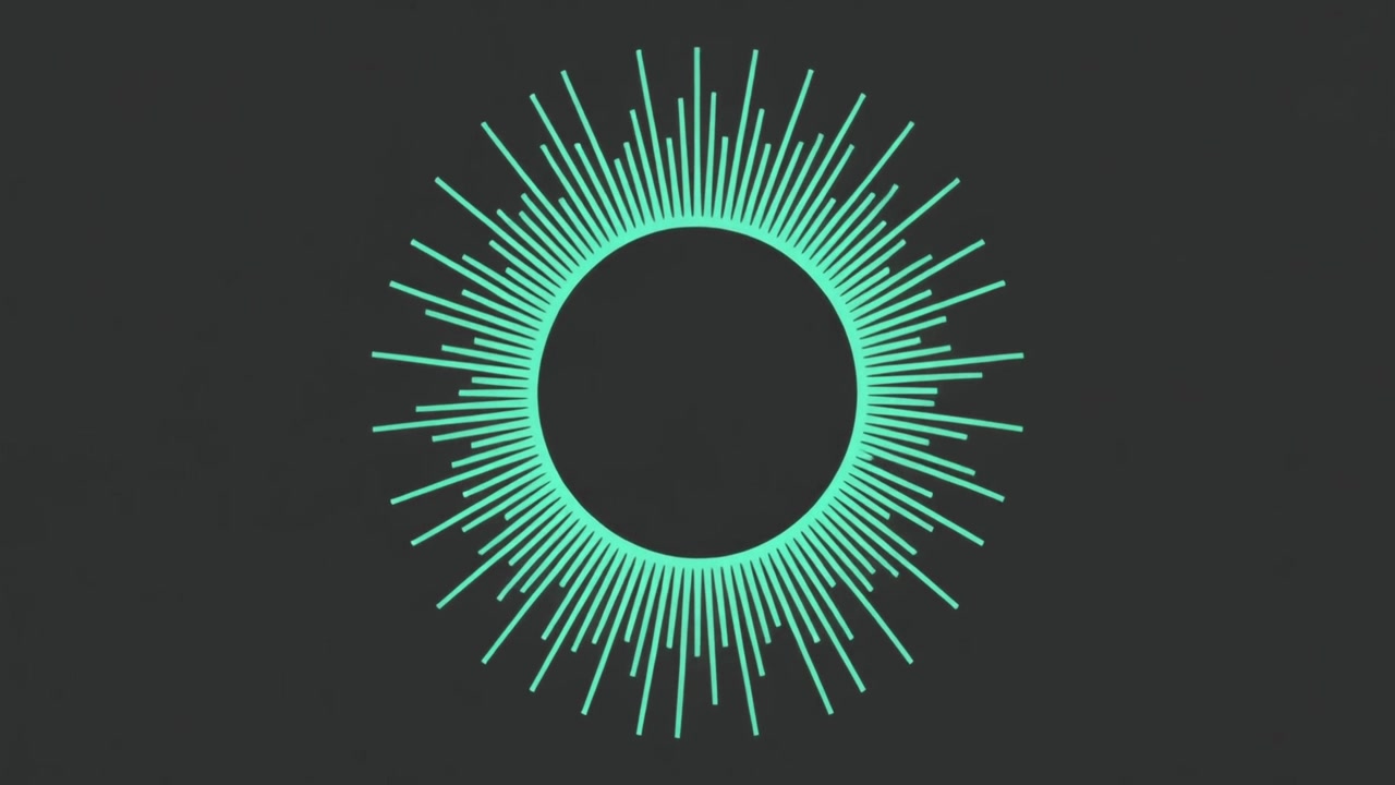 Circular Audio Waveform Animation on Dark Background