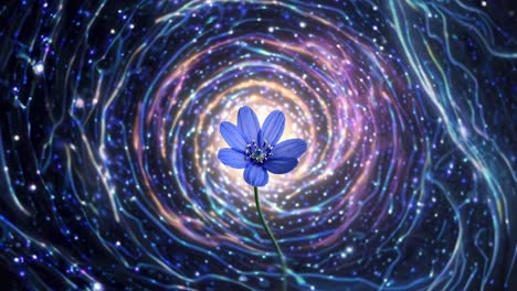 Blue Flower in a Cosmic Whirlpool