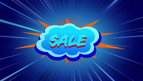 sale graphic in blue cloud on blue background