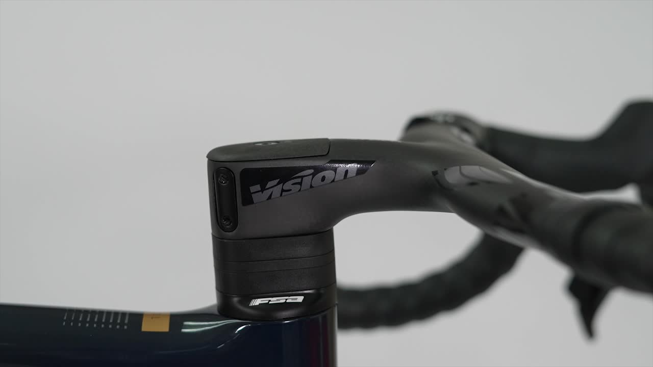Close-up of Vision integrated handlebar and stem on a road bike