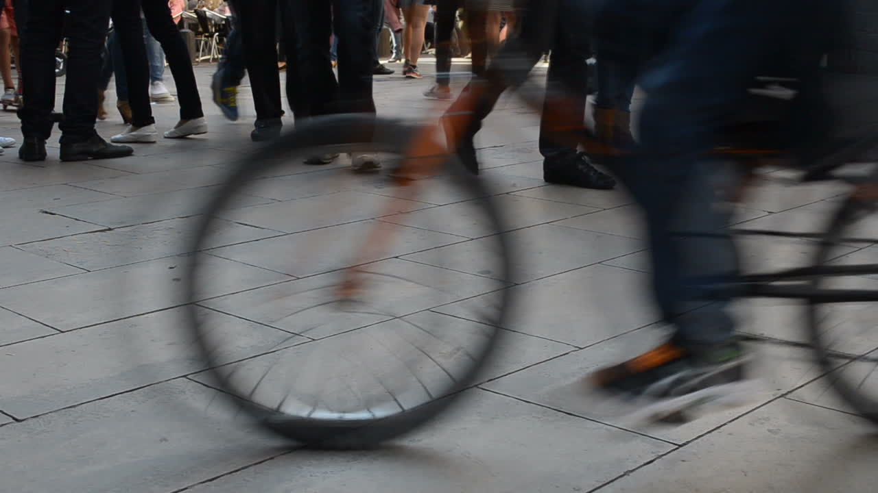 group of people walking, slow motion
