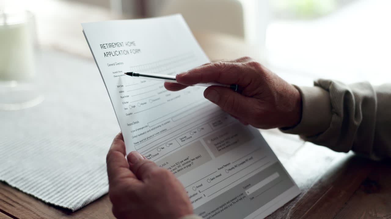 Retirement Home Application Form