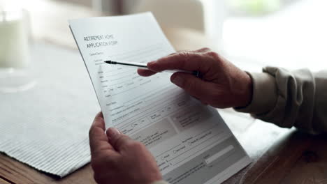retirement home application form