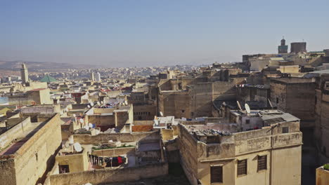 fes morocco view aerial of old town with ancient building structure during sunny day