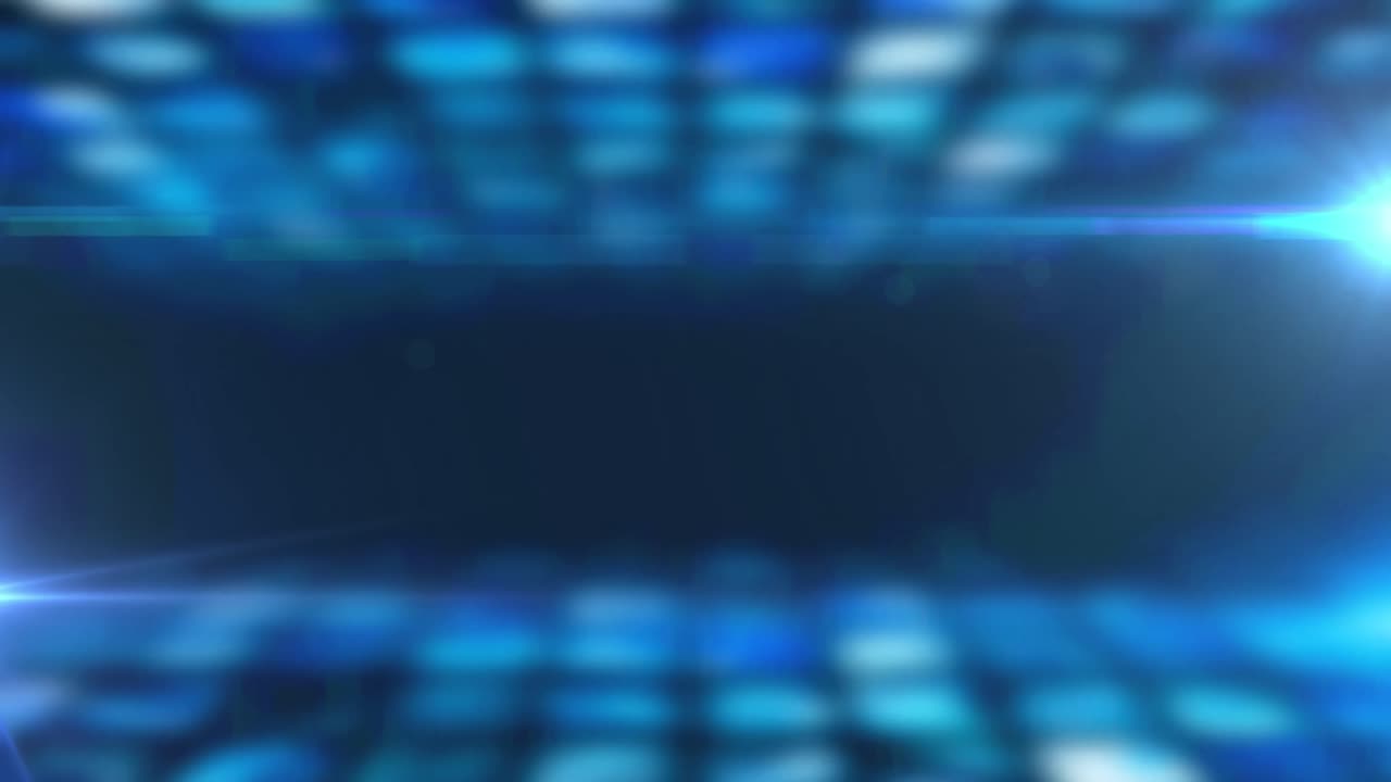 animación de filas de manchas azules brillantes de luces