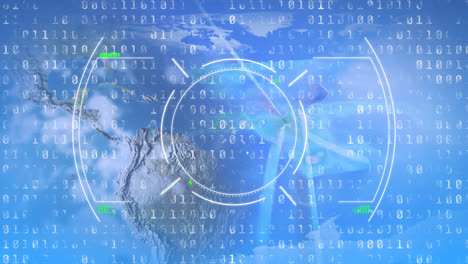 Animation-Der-Datenverarbeitung-Mit-Einem-Scan-über-Eine-Satellitenansicht