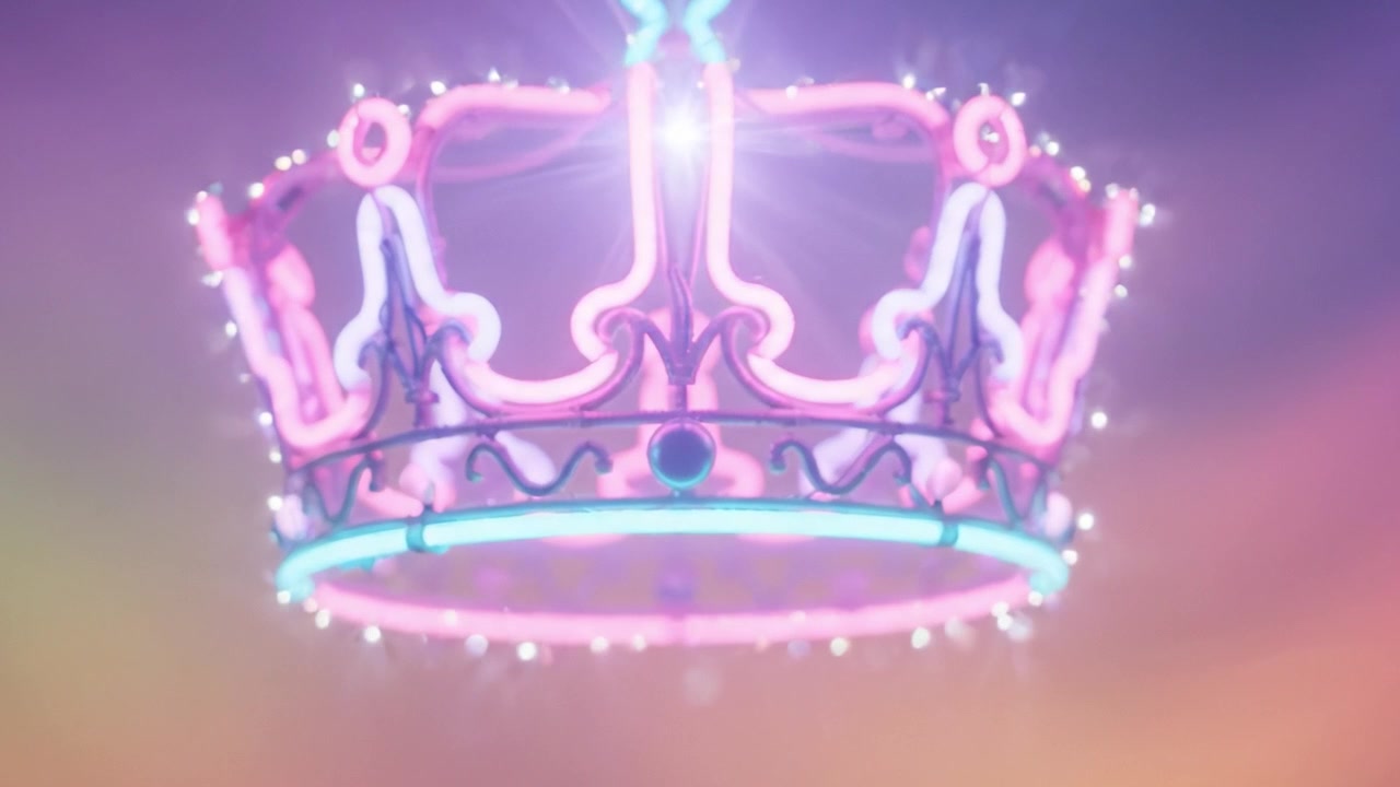 Uma Deslumbrante Coroa de Néon Iluminando a Atmosfera com Cores Vibrantes e Design Intrincado, Capturando a Essência da Elegância e Realeza na Arte Moderna