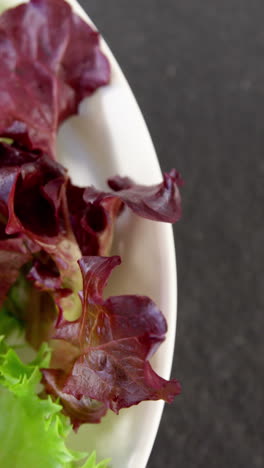 primer plano de lechuga en un tazón