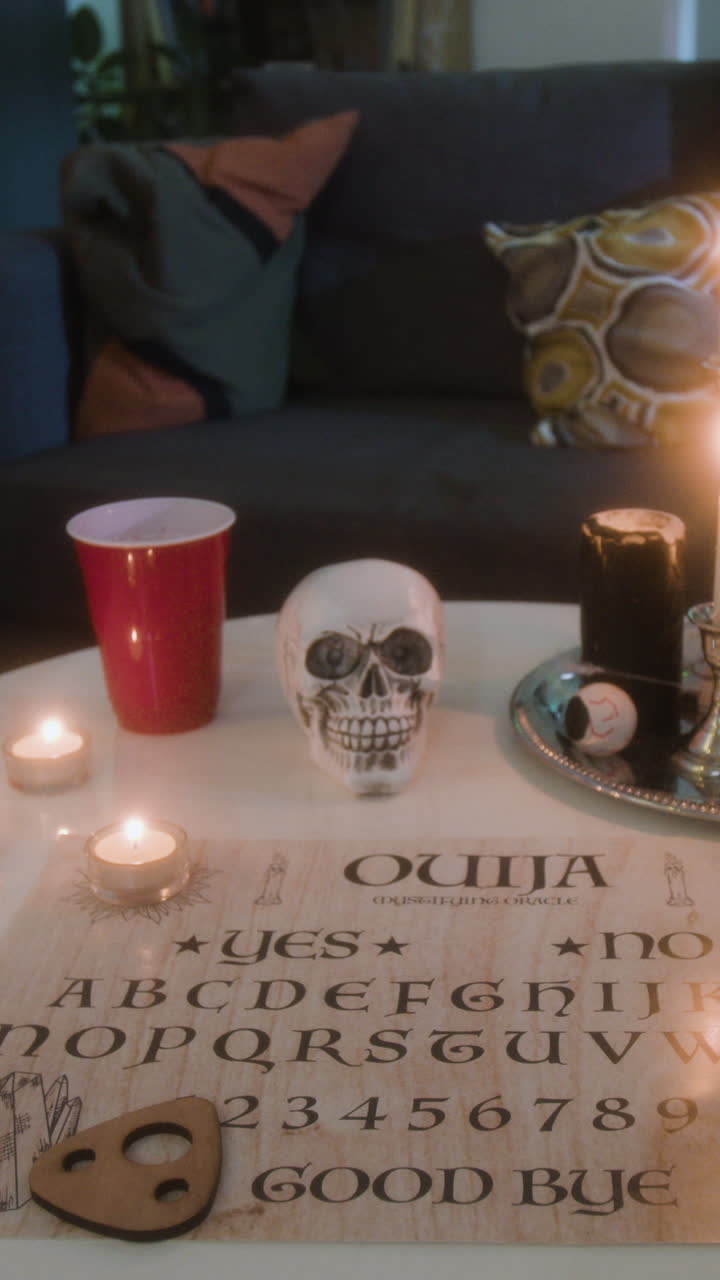 Ouija Board with Skull and Candles