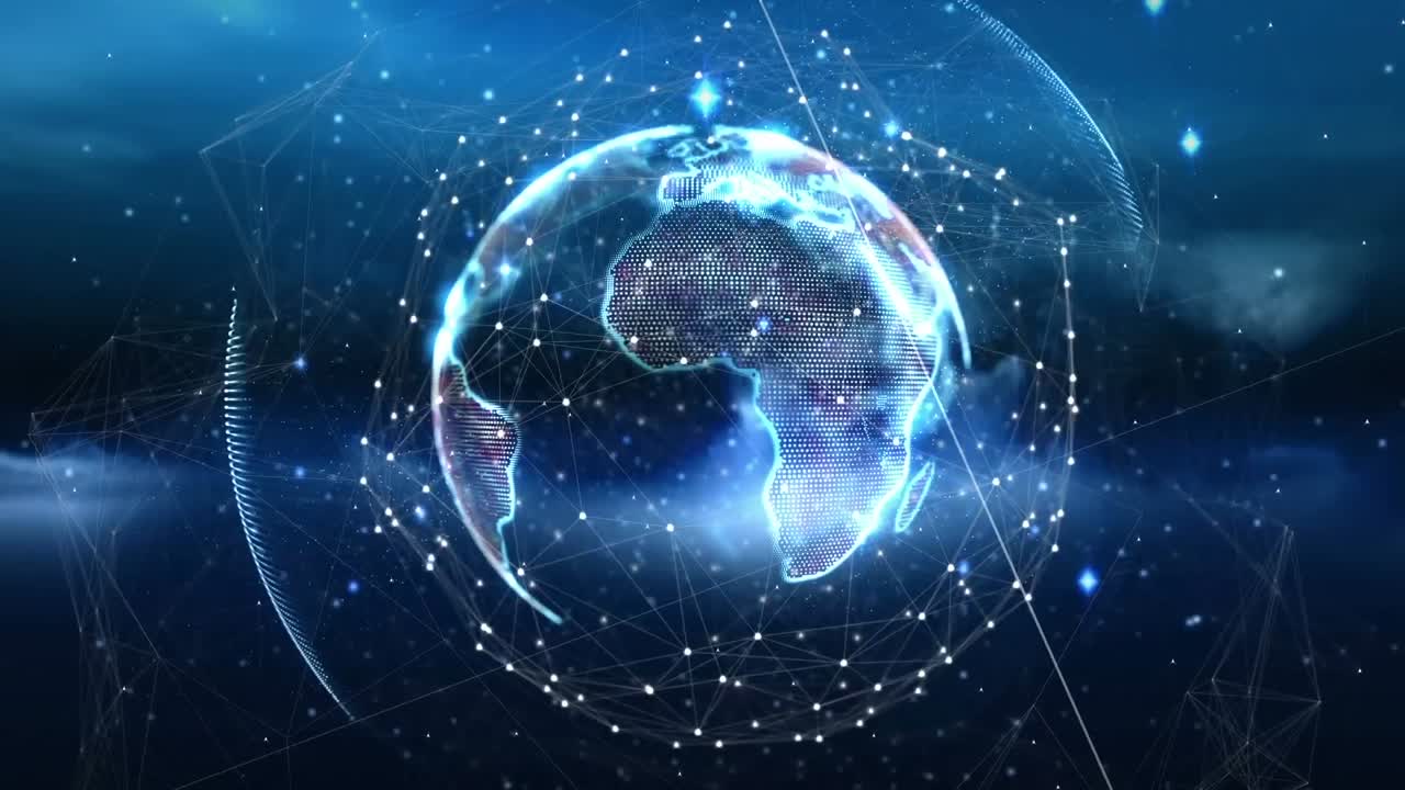 전 세계의 미디어 아이콘과 모양의 애니메이션