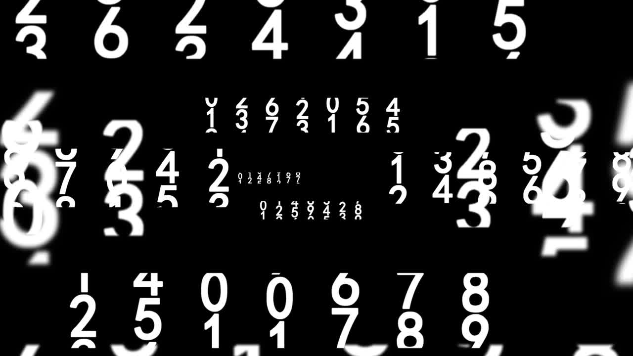 números blancos en negro