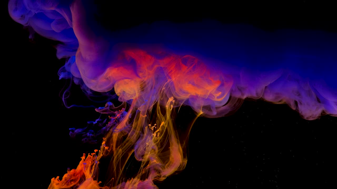 4k, gotas de color en el agua, mezcla de colores abstractos, gota de tinta mezcla de color pintura que cae en el agua tinta de colores en el water, imágenes de 4k,