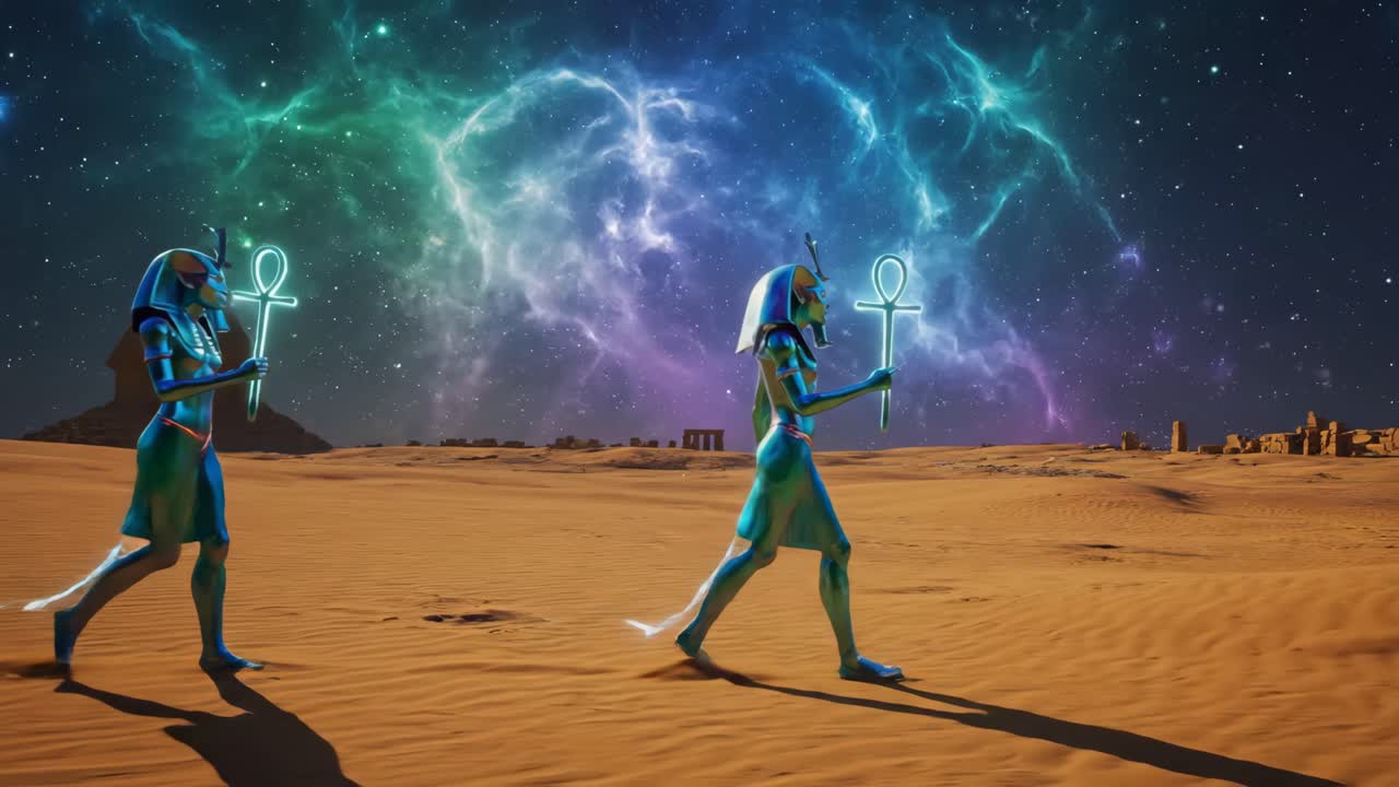 Egyptian Deities in a Desert Galaxy
