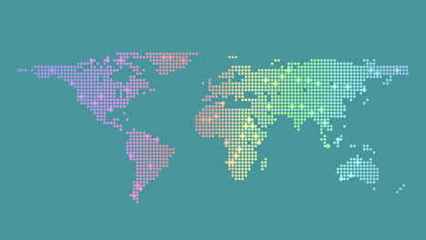 vibrant grid map world made of colorful dots