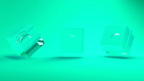 renderización 3d abstracta con cubos, fondo animado con formas geométricas en movimiento. video 4k sin costuras.