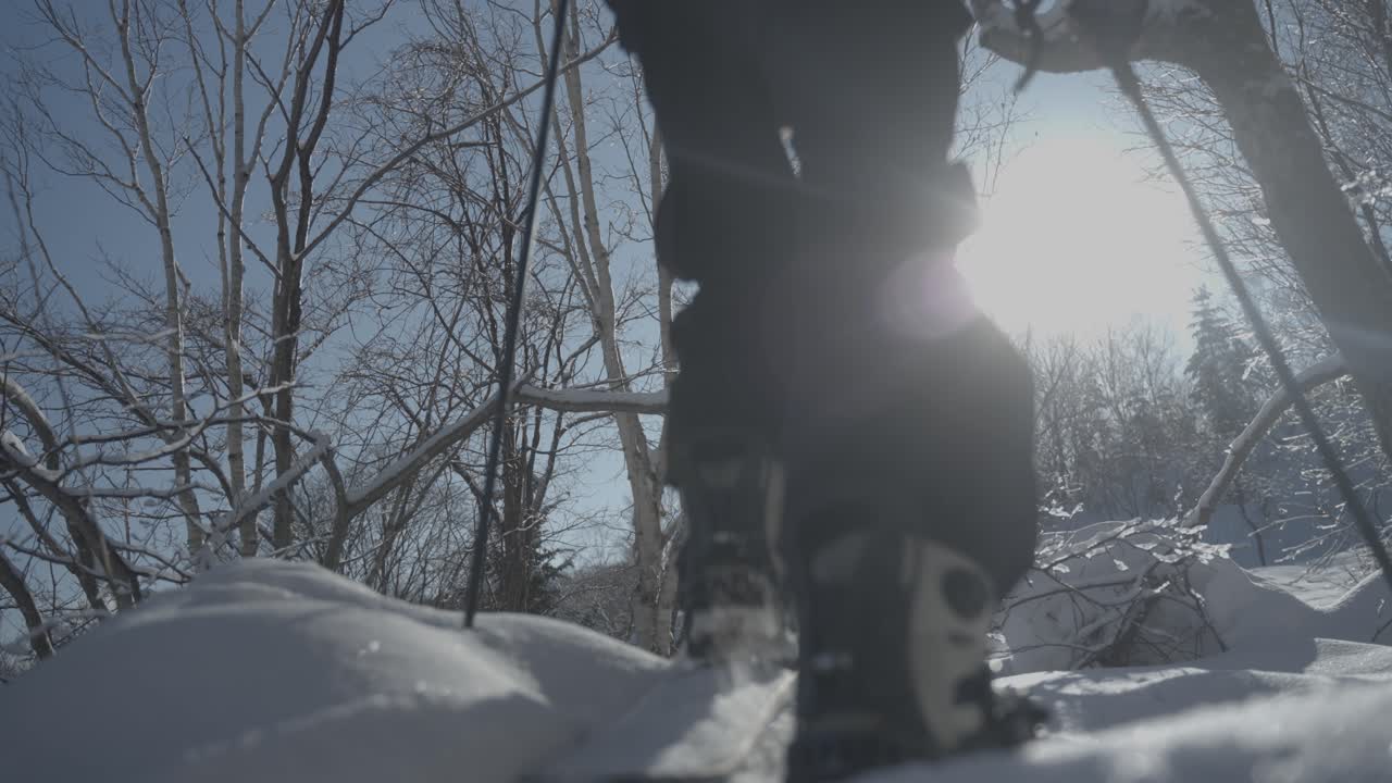 호카이도 의 이와나이 에서 눈 인 겨울 날, 밝은 빛 과 조용 한 풍경