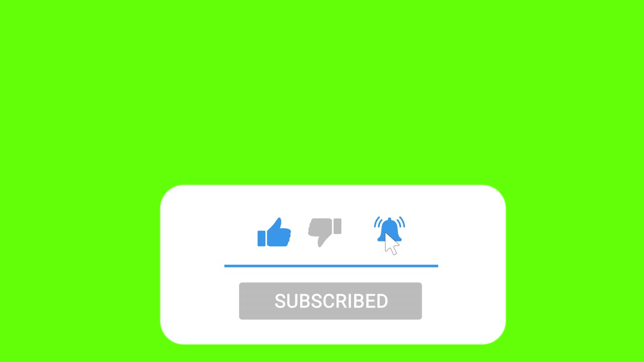 rounded corner youtube subscribe button with green screen