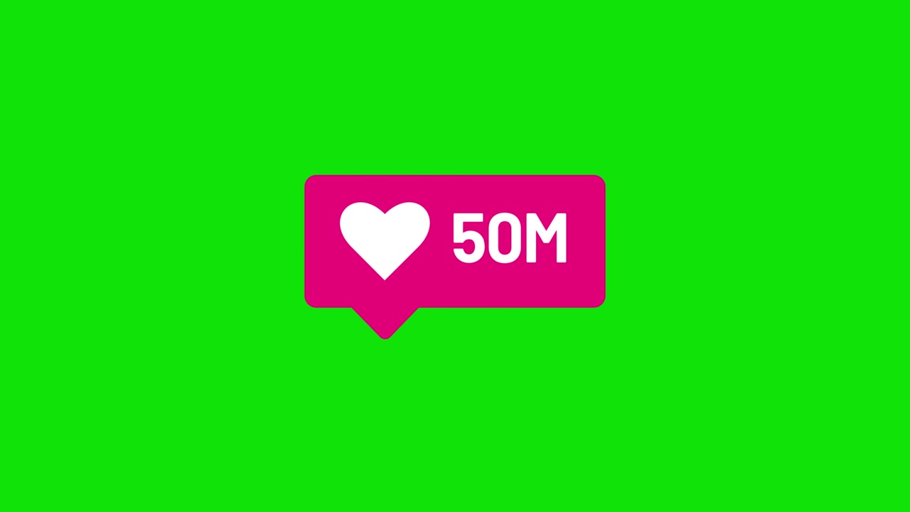 Social media till 50M likes video isolated alpha channel and green background
