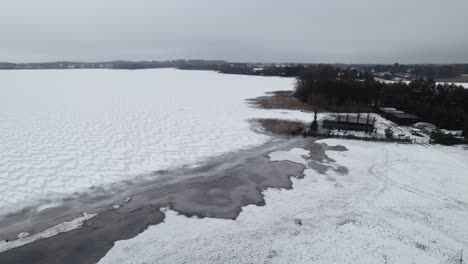 frozen lake in suwalki conflictive border in poland