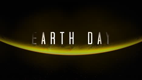 earth day with closeup planet and yellow light of star in galaxy