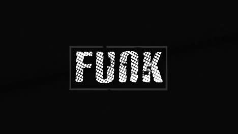 animación de texto funk en fondo negro