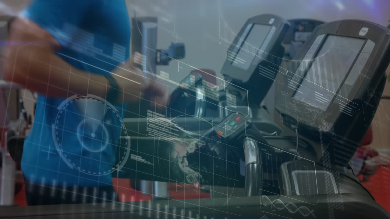 procesamiento de datos con el hombre caucásico corriendo