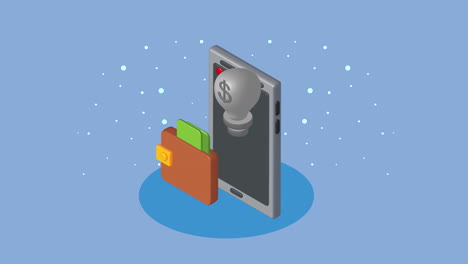 dinero dólares financieros en el teléfono inteligente